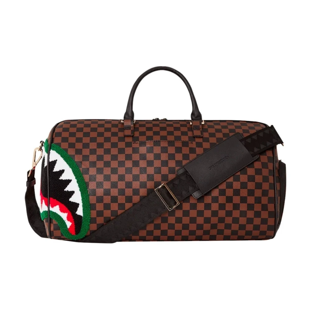 Sprayground Geruite Duffle Tas met Haai Mond Ontwerp Multicolor Heren