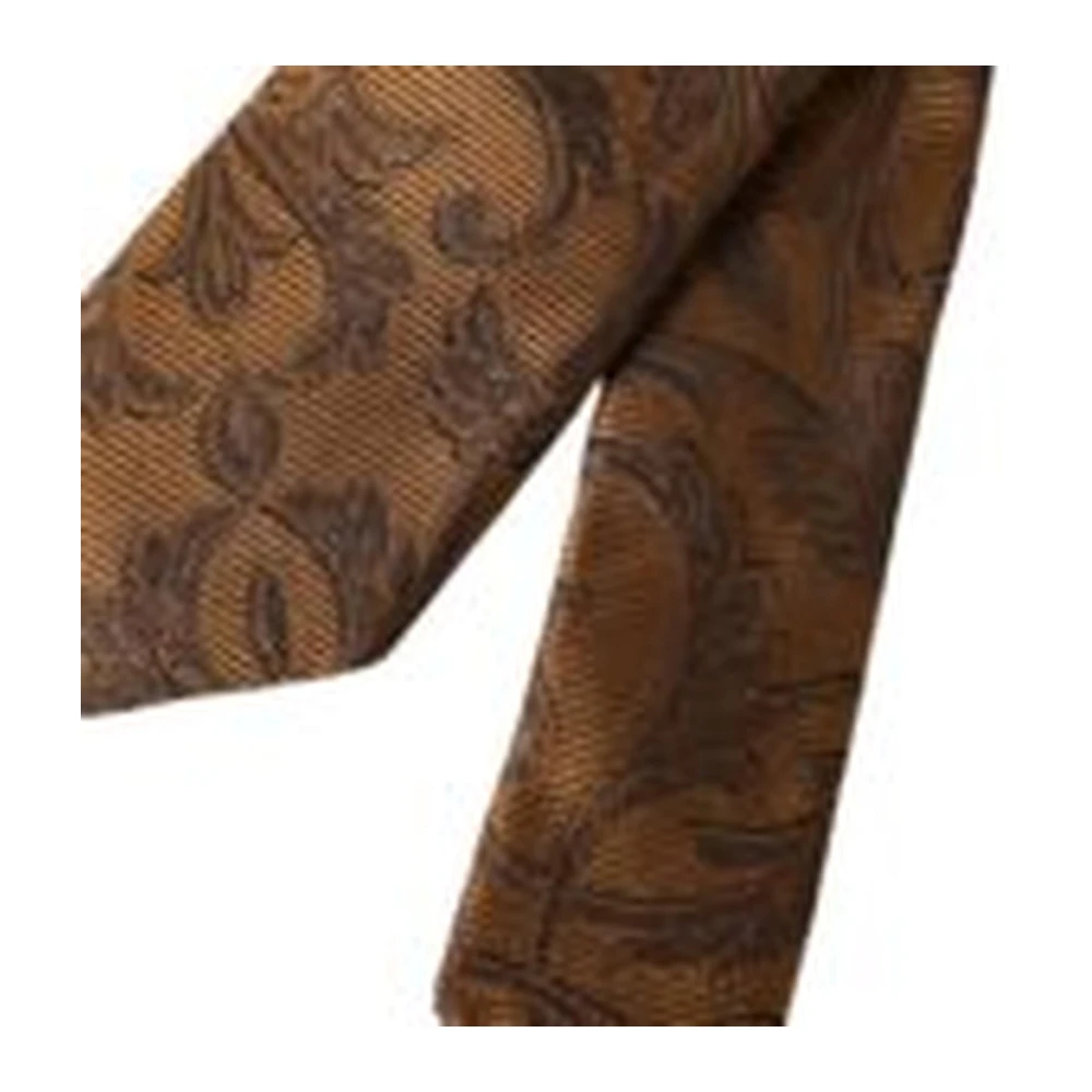 Dolce & Gabbana Bruin Bloemen Zijden Stropdas Brown Heren