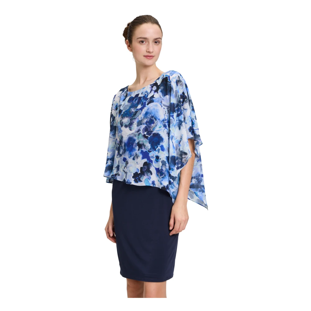 Vera Mont Bloemenprint Cocktailjurk Blue Dames