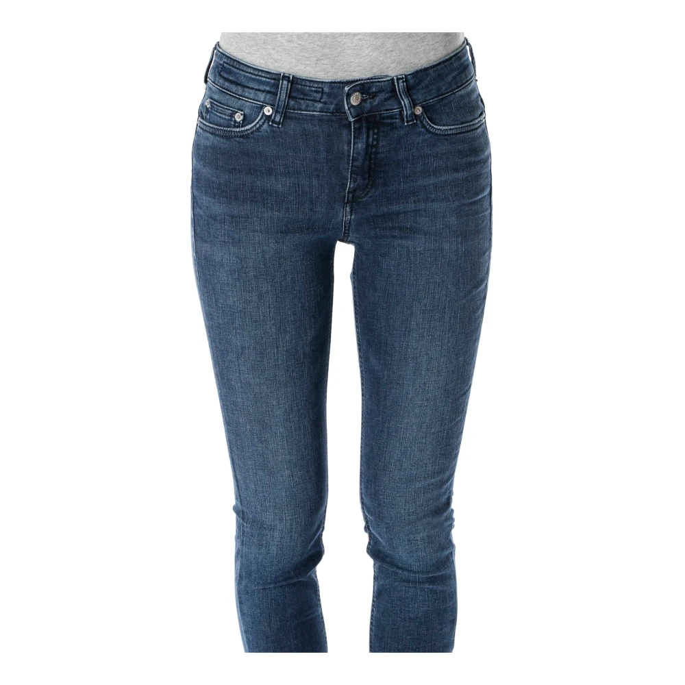 drykorn Cropped Skinny Fit Mid Waist Jeans Blue Dames