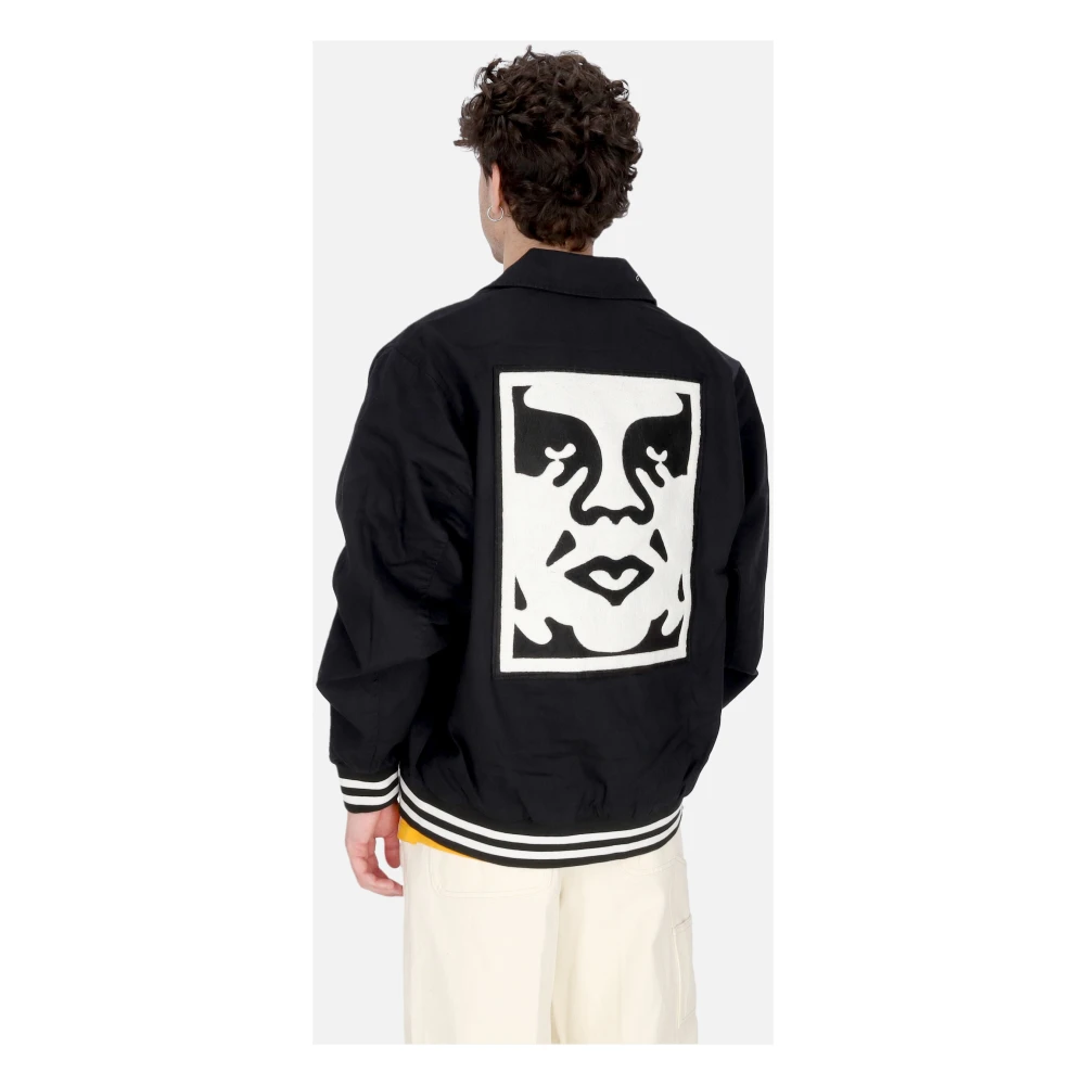 Obey Icon Face Varsity Jack Zwart Black Heren