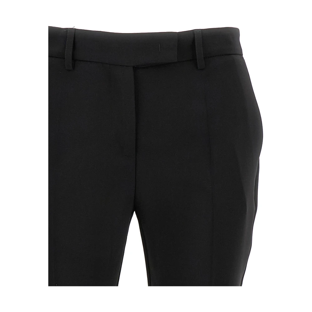 Plain Units Lage Taille Wijde Zwarte Broek Black Dames