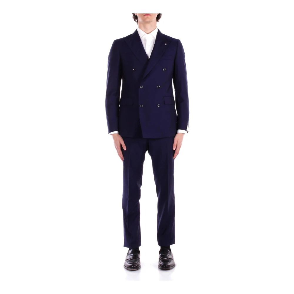 Tagliatore Men's Blue Double Breasted Suits, L, Dresses