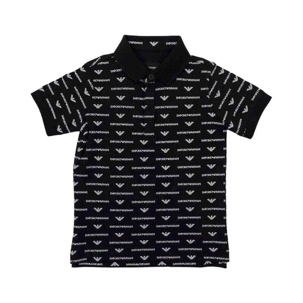 Emporio Armani Logo Print Polo Shirt 3G4F89 Blue, Pojke