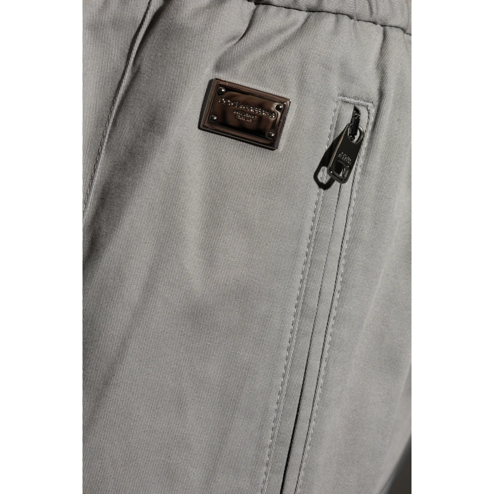 Dolce & Gabbana Broek met stiksels op de benen Gray Heren