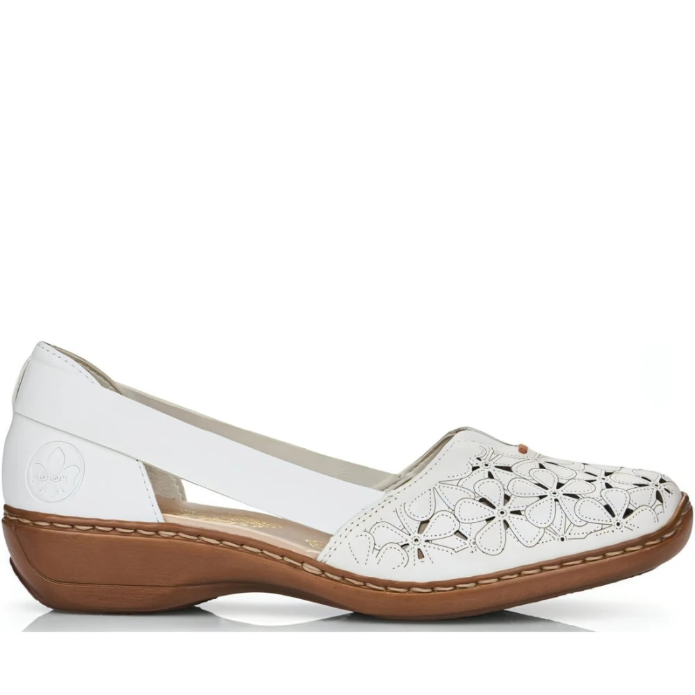 Rieker Vita Ballerina Flats i Läder White, Dam