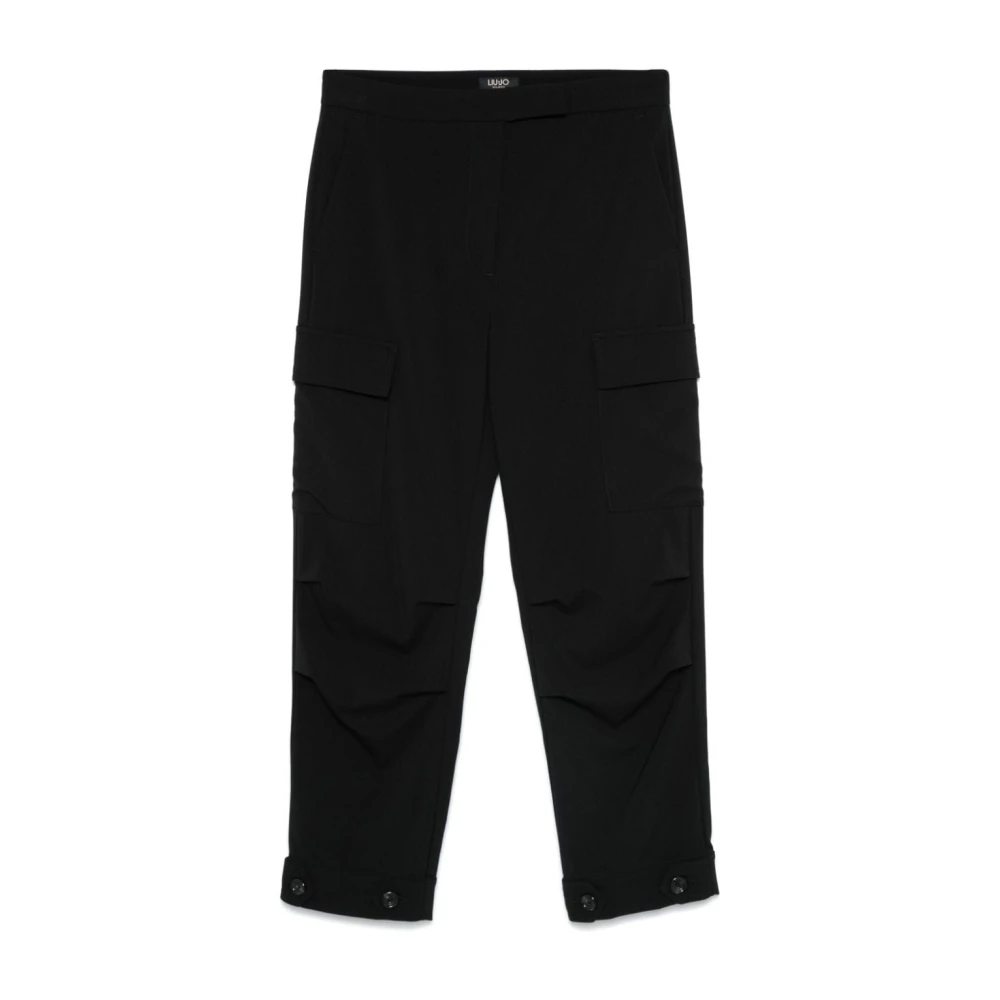 Liu Jo Zwarte cargobroek met dartdetails Black Dames