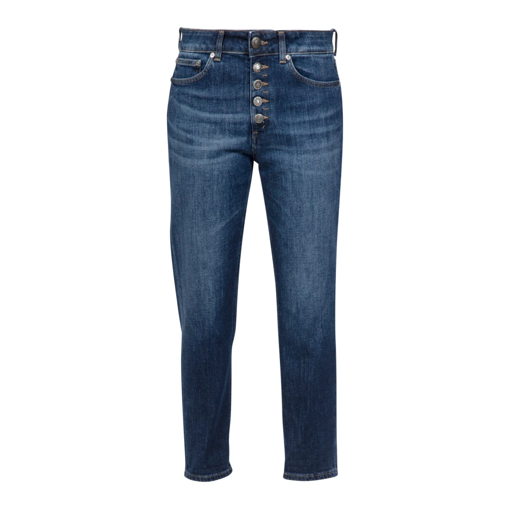 Dondup Rechte Jeans Koons Model Gebruikt Effect Blue Dames