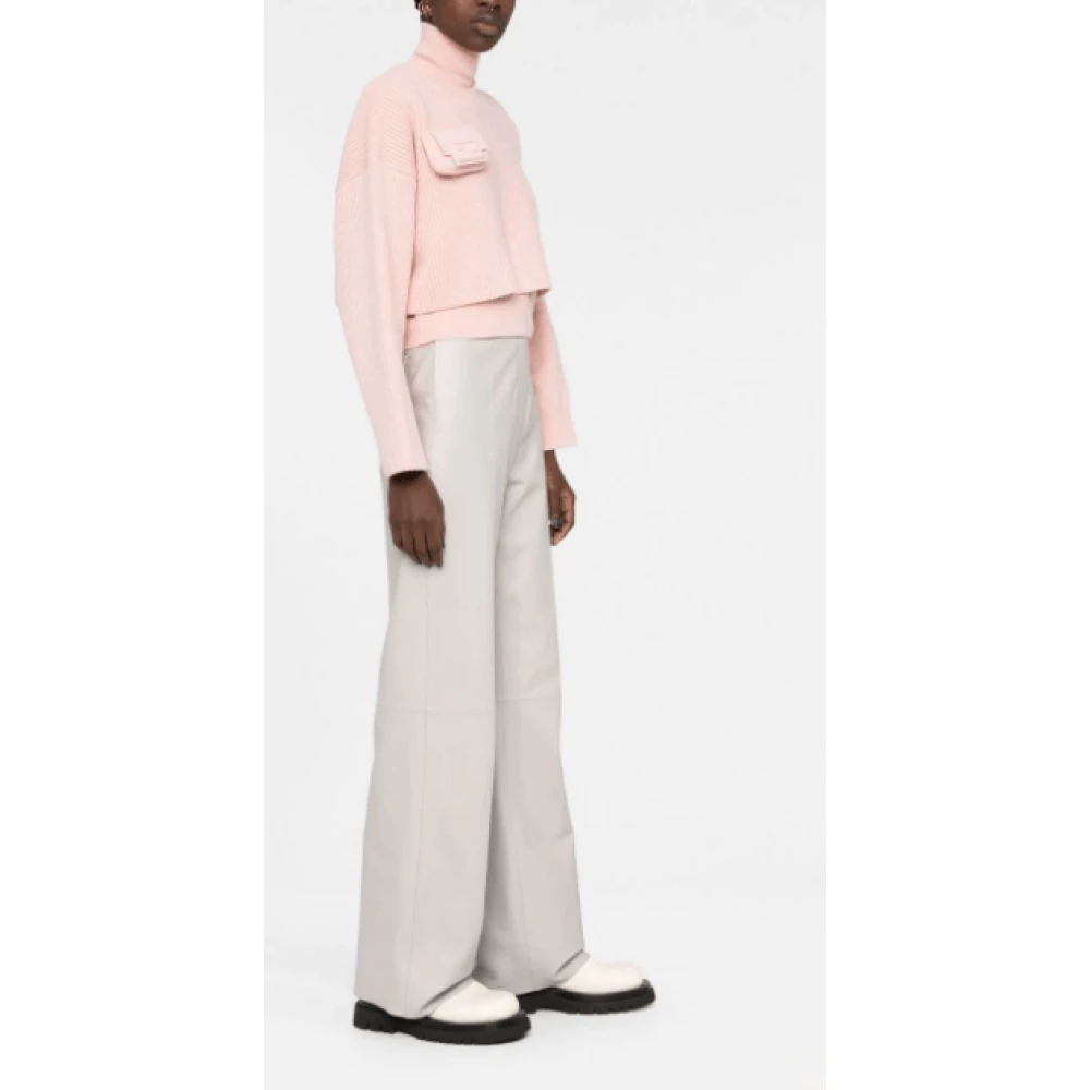 Fendi Blush Pink Ribgebreide Trui Pink Dames