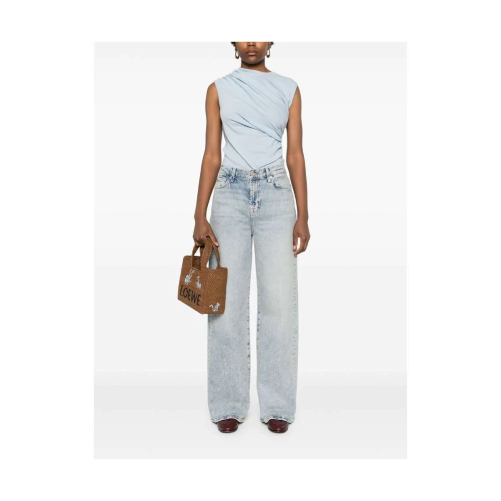 7 For All Mankind Lichtblauwe Denim Straight Leg Jeans Blue Dames