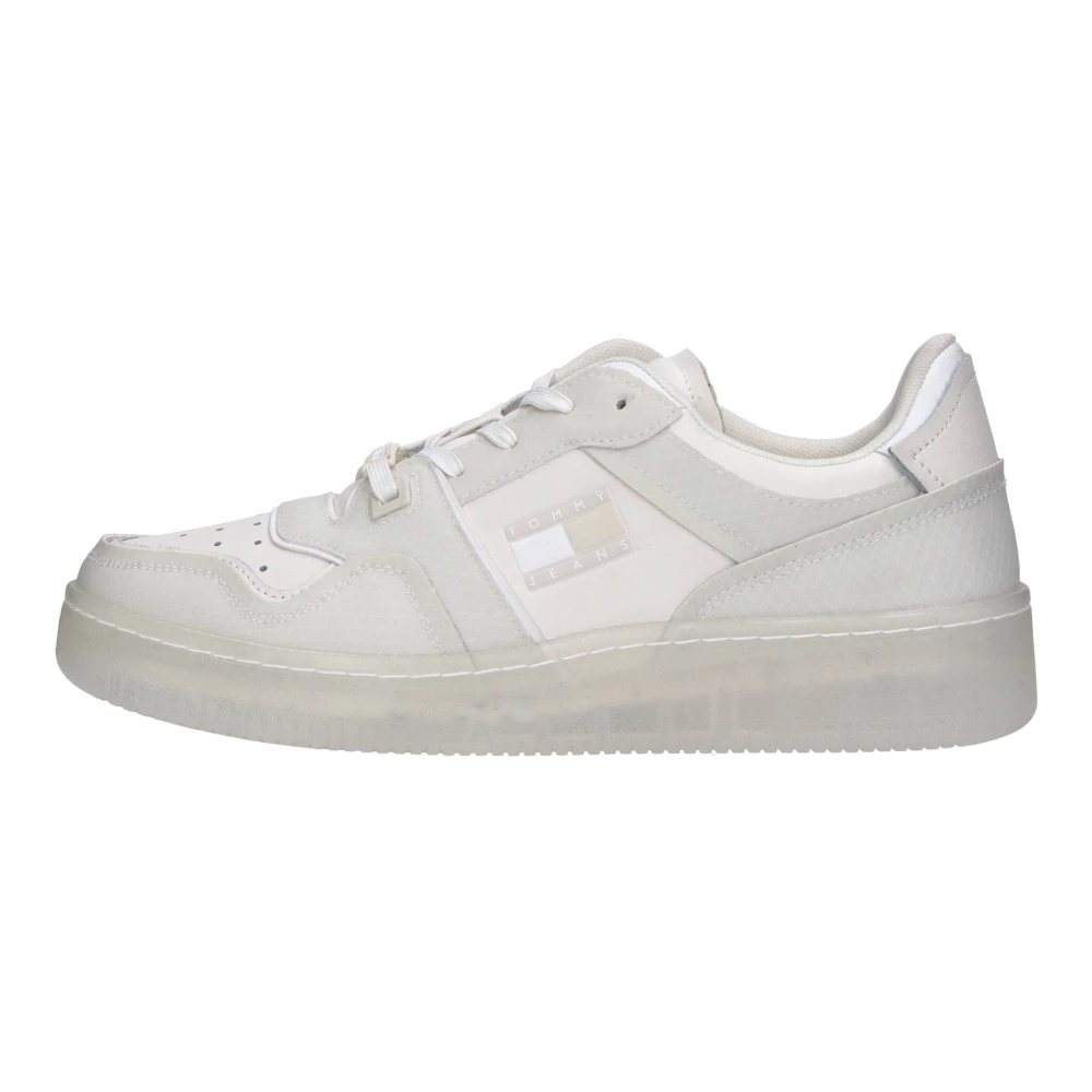 Tommy Jeans Faux Leather Sneakers Heren Schoenen Wit