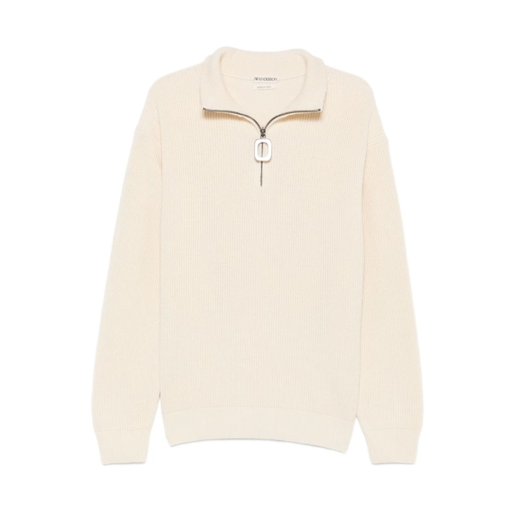 Jw Anderson Half Zip Jumper - Male - Turtlenecks - Beige - M - Knitwear - Image 6