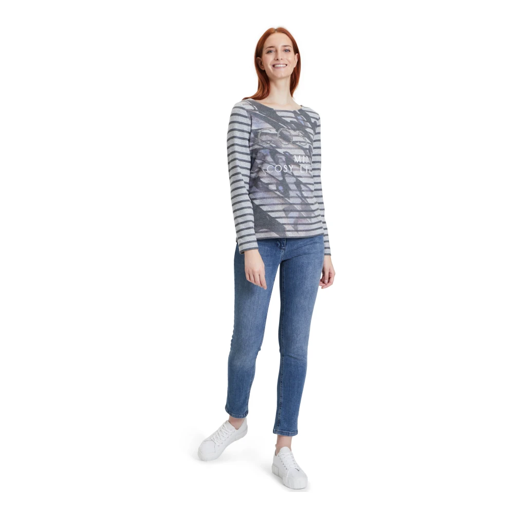 Betty Barclay Gestreept Glittershirt met Dierenprint Multicolor Dames