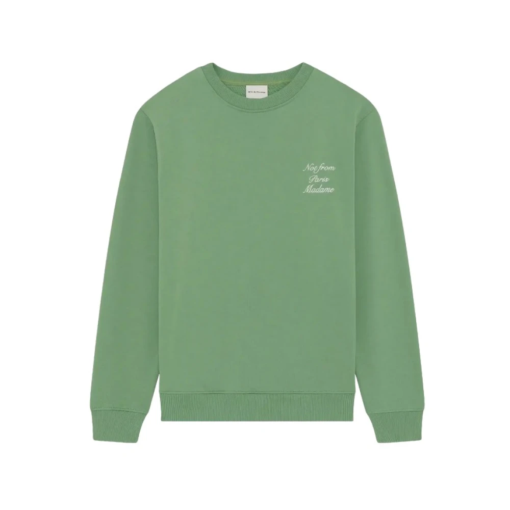 Drole De Monsieur Green Sweatshirts, Male, Xl, Printed Back Sweatshirt