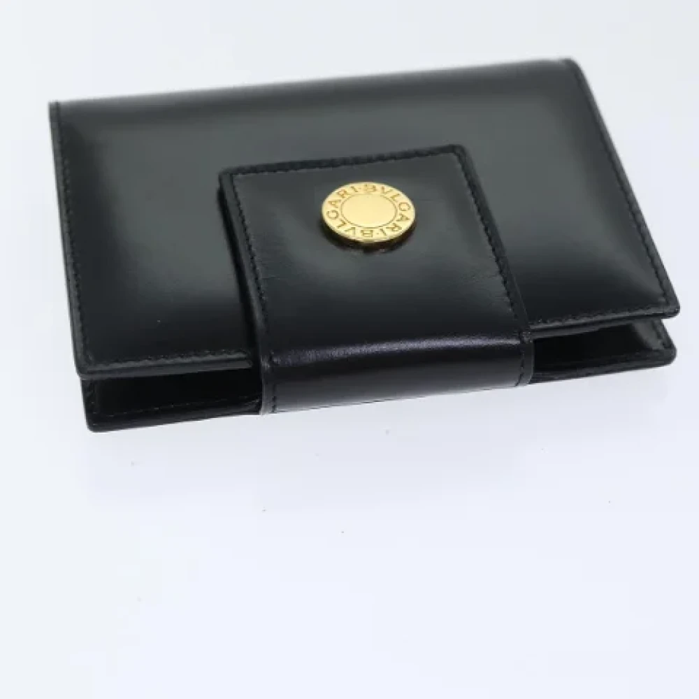 Bvlgari Vintage Pre-owned Leather wallets Black Heren