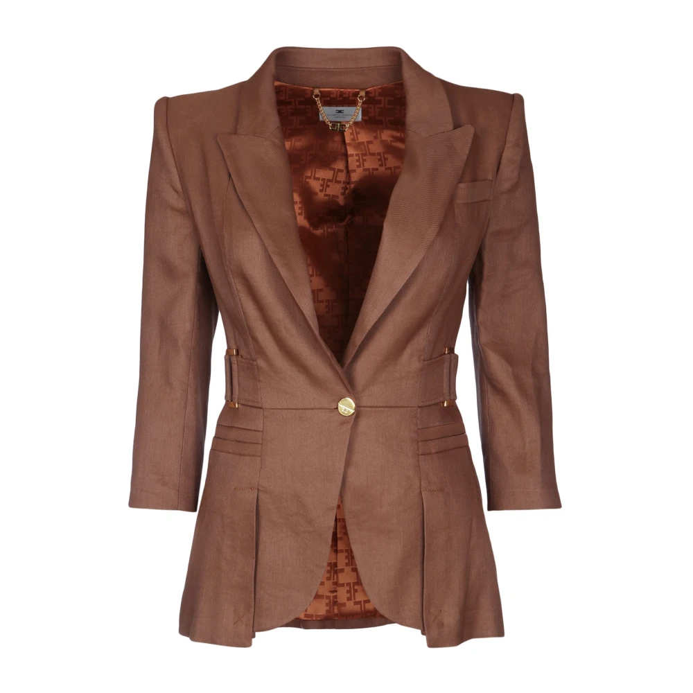 Elisabetta Franchi Women's Brown Blazers, S, Blazer Monopetto
