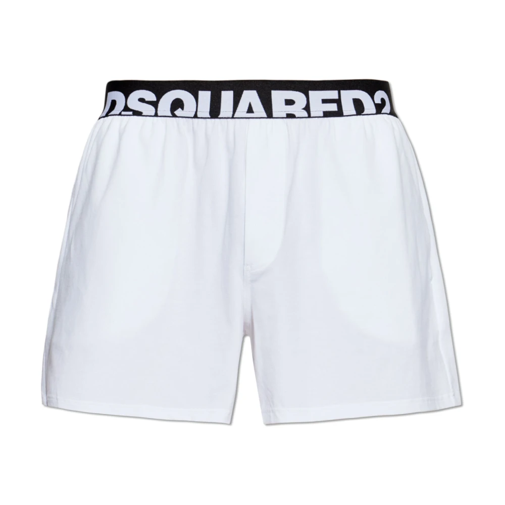 Dsquared2 Uomo Bianco - Boxer Briefs In Cotone Con Logo - Underwear - S