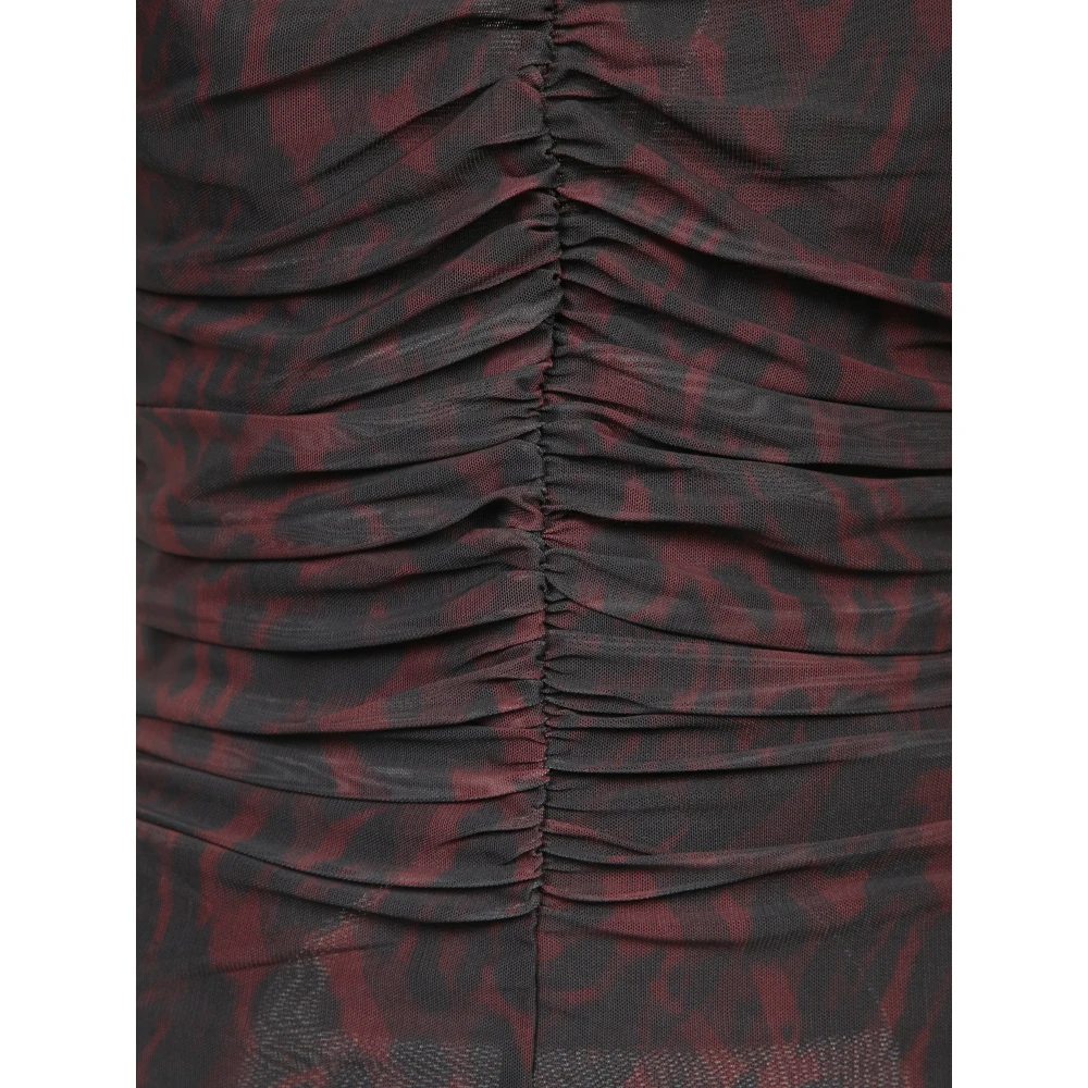 Ganni Bruine Mesh Off-Shoulder Topwear Aw24 Brown Dames