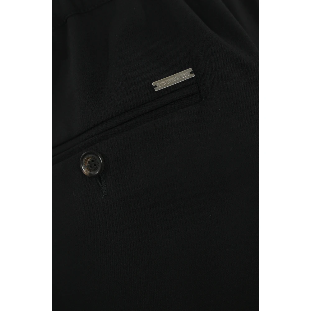 Dsquared2 Zwarte wollen joggers met elastische taille Black Heren