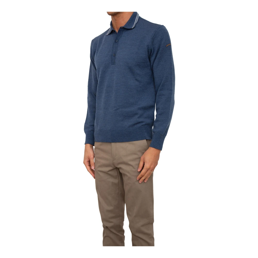 PAUL & SHARK Blauwe Wollen Polo Shirt Blue Heren