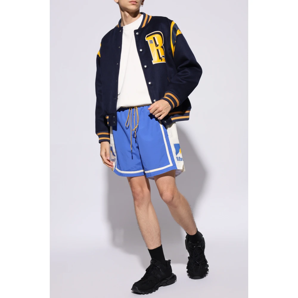 Rhude Logo Shorts Blue Heren