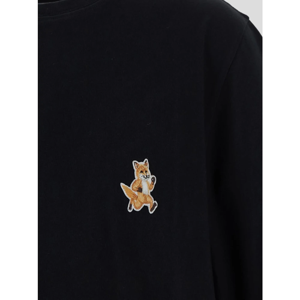 Maison Kitsuné Vos Katoenen T-Shirt Black Heren