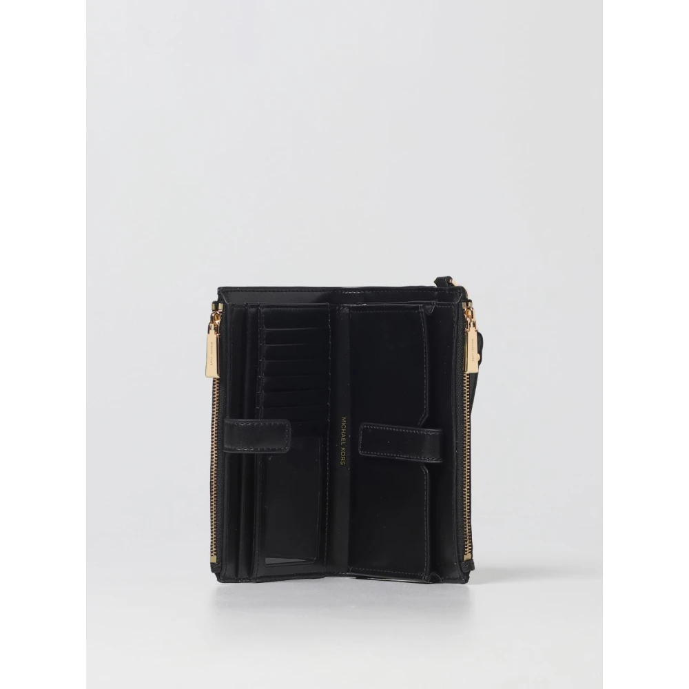Michael Kors Vierkante Gehamerde Portemonnee Black Unisex