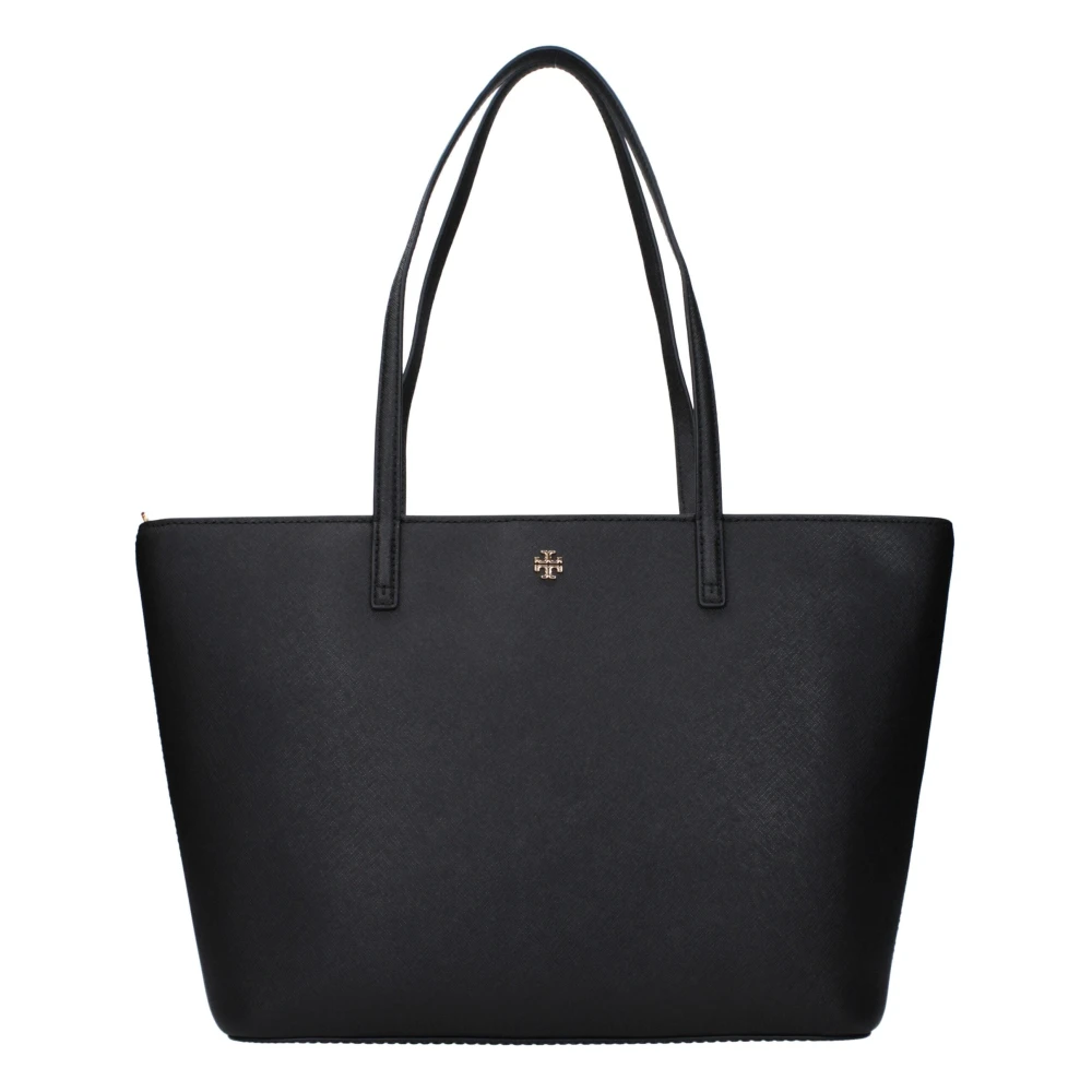 Tory Burch Women's Black Leather Shoulder Bag With Front Logo