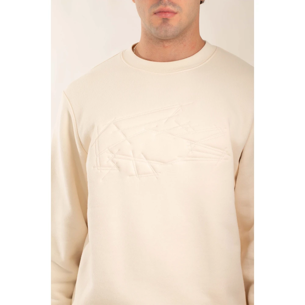 Lacoste Gewatteerde Croc Fleece Sweatshirt Beige Heren