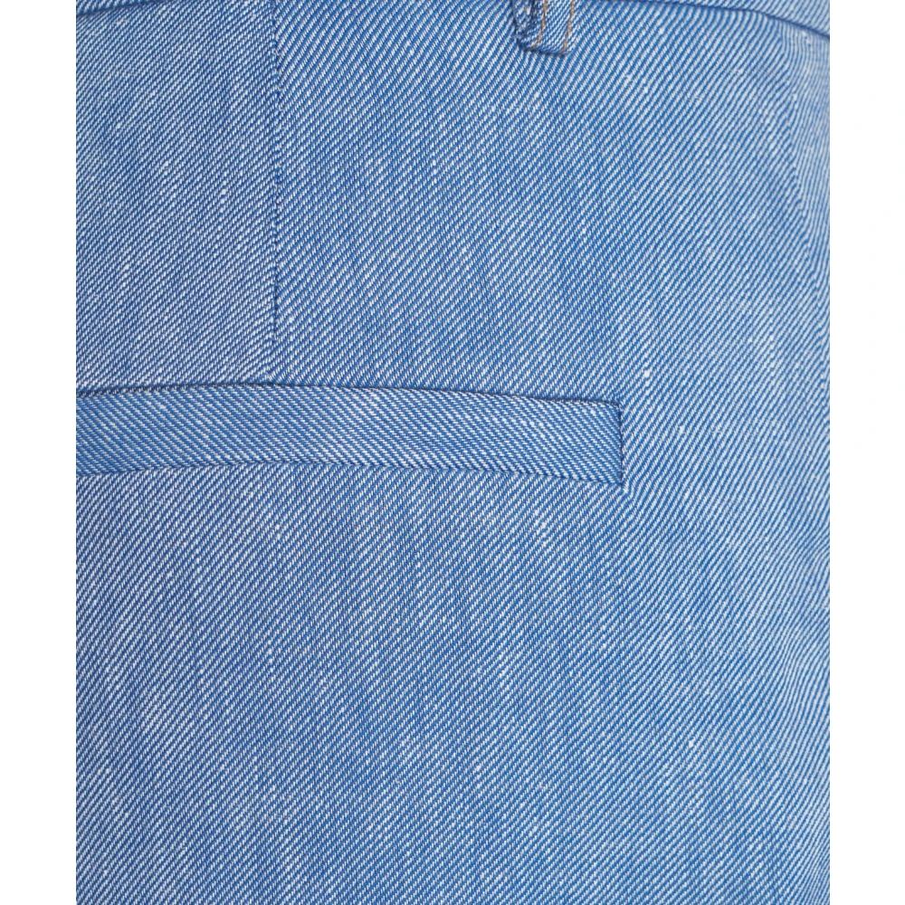 Kaos Blauwe Linnen Geplooide Wijde Pijp Broek Blue Dames