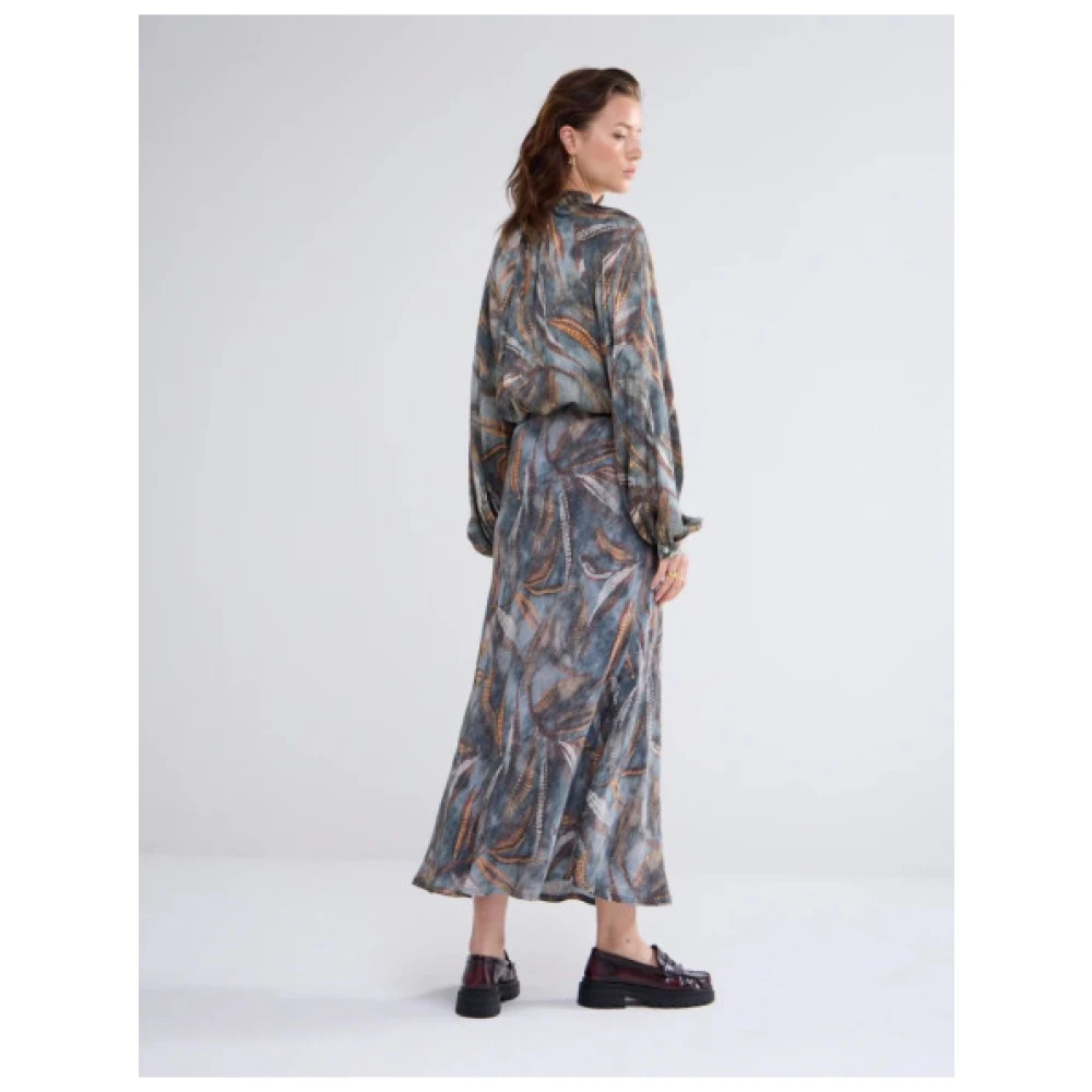Summum Woman Gedrukte Lange Rok Bias Gesneden Gray Dames