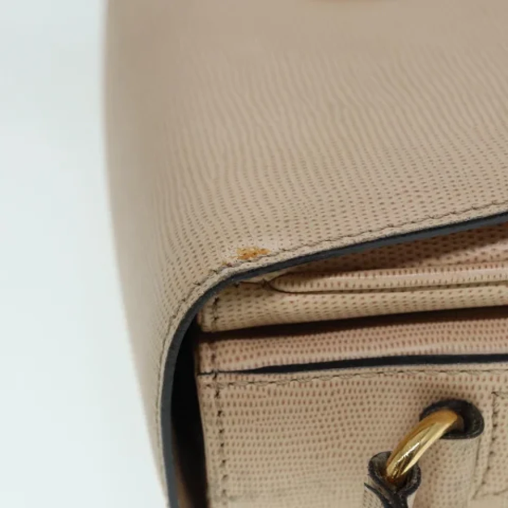 Celine Vintage Pre-owned Leather shoulder-bags Beige Dames