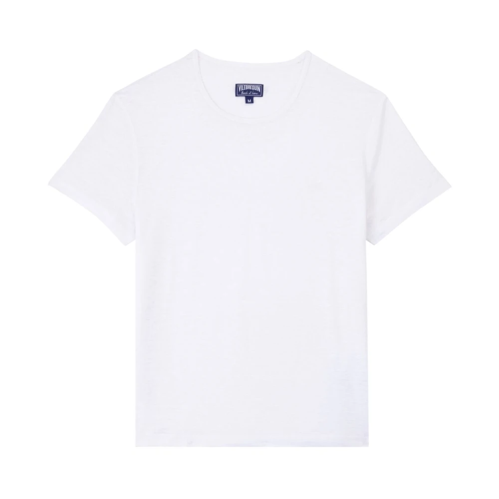 Vilebrequin Effens T-shirt in linnen jersey Unisex White Heren