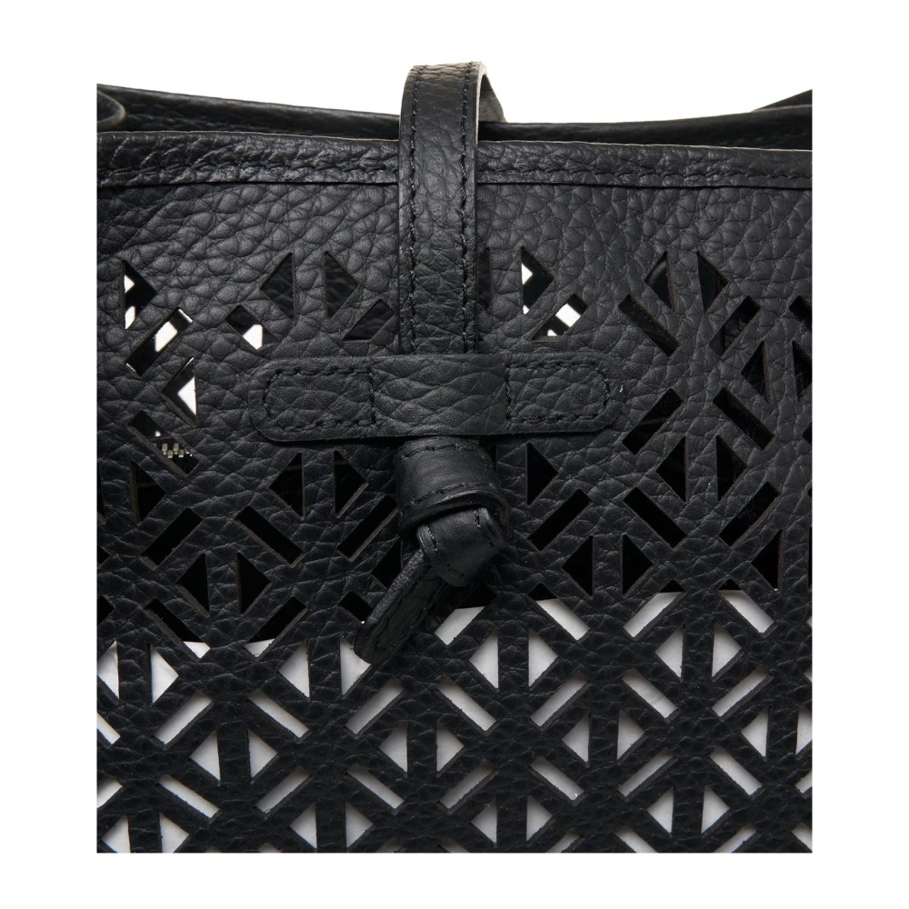 Gianni Chiarini Zwarte Leren Shopper Tas Black Dames