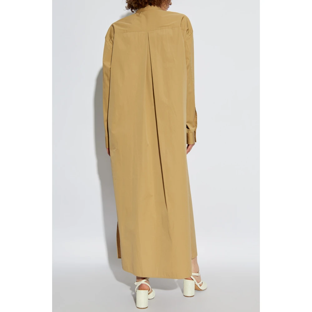 Jil Sander Jurk met geborduurd logo Beige Dames