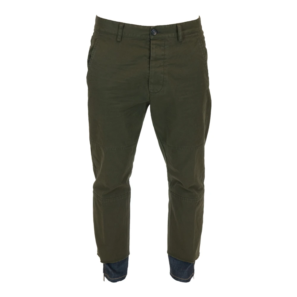 Dsquared2 Green Cropped Trousers - Male - Cropped Trousers - M - Trousers