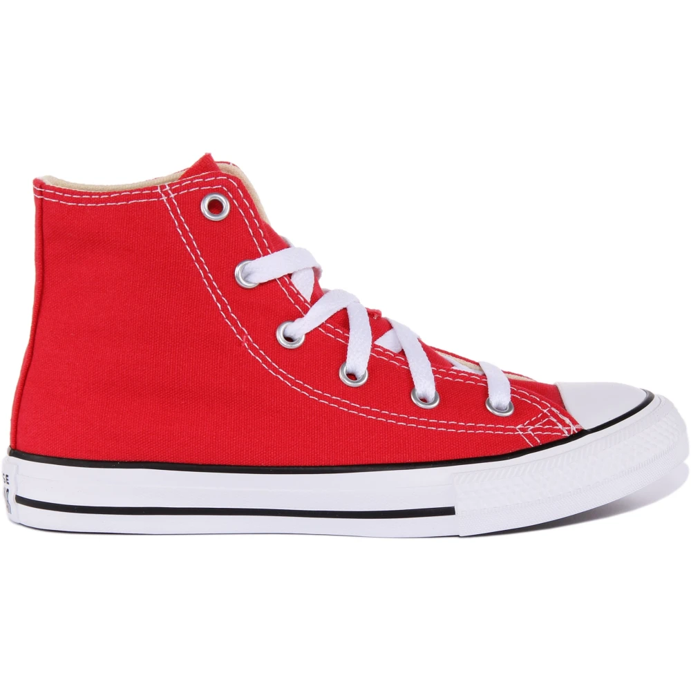 Converse Unisex Kids Red Hi Top Canvas Trainers - Kids Sneakers - 31 Eu - Kids