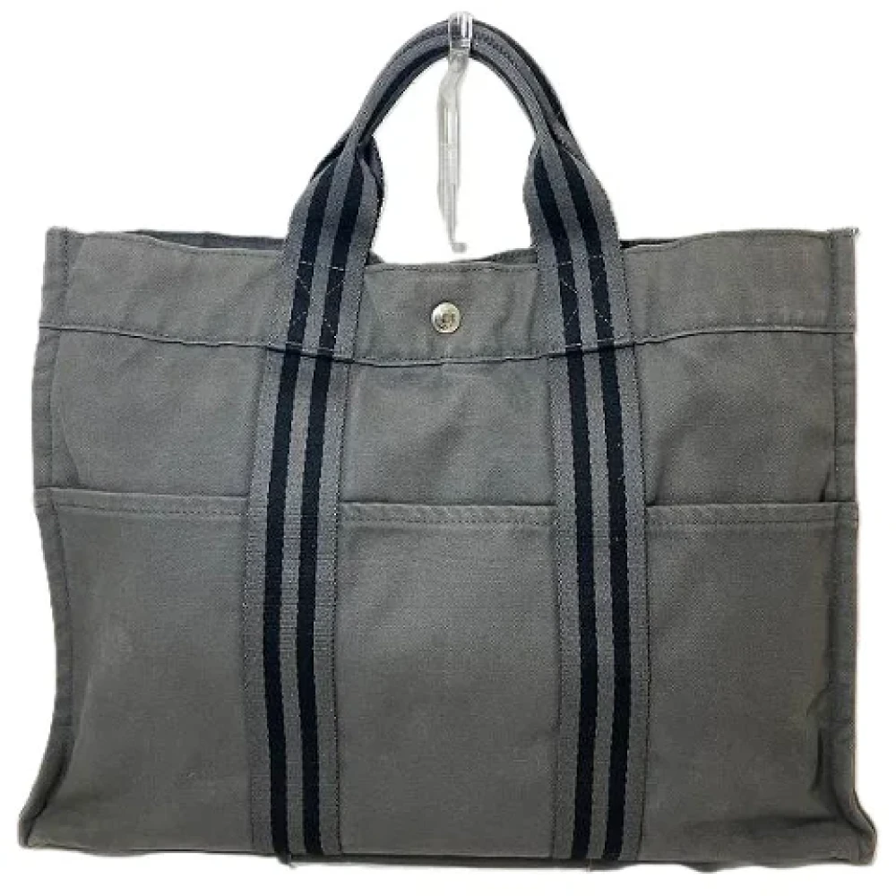 Hermès Vintage Pre-owned Canvas handbags Gray Dames
