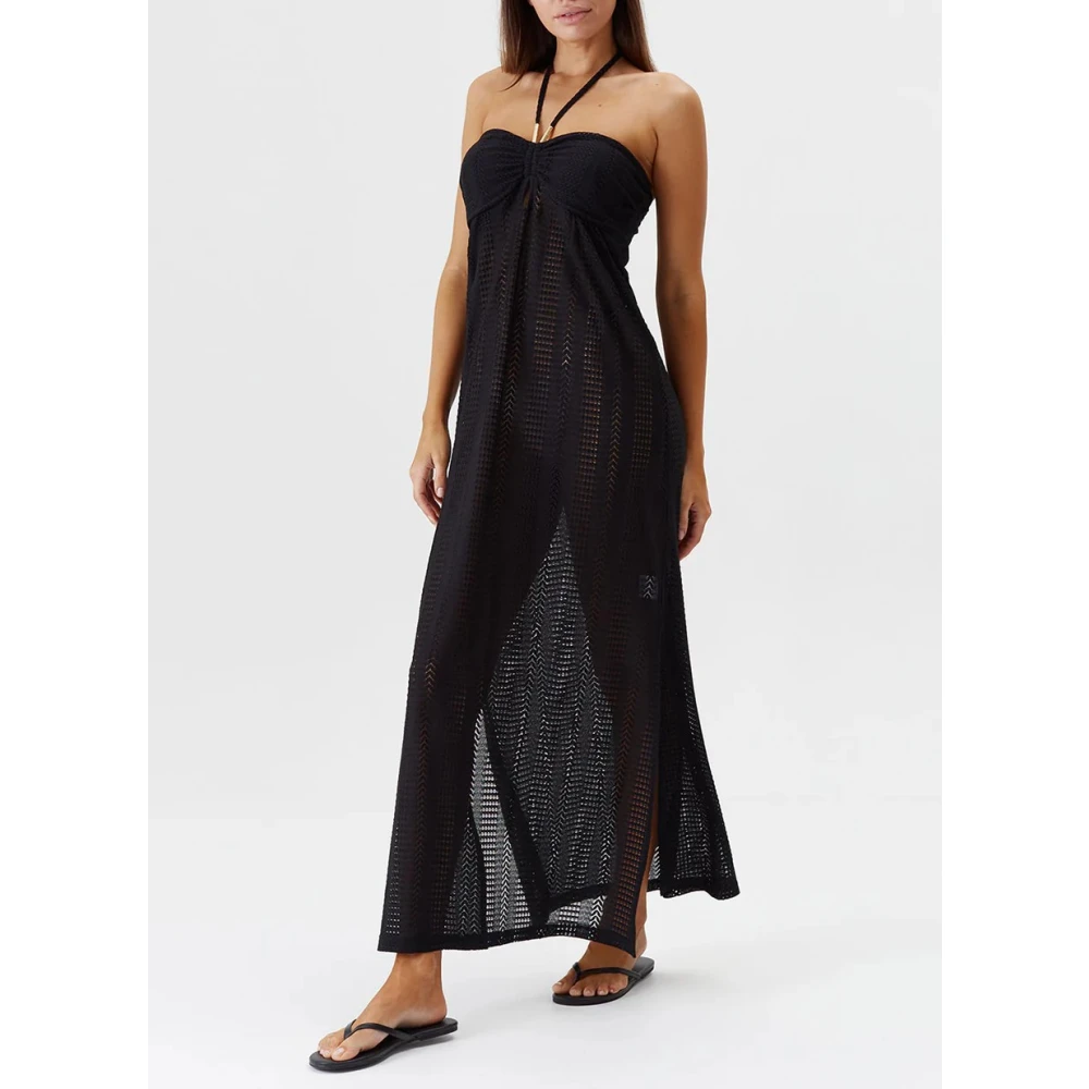 Melissa Odabash Zwarte Gehaakte Cover Up Jurk Black Dames