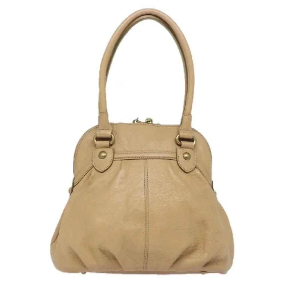 Burberry Vintage Pre-owned Leather shoulder-bags Beige Dames