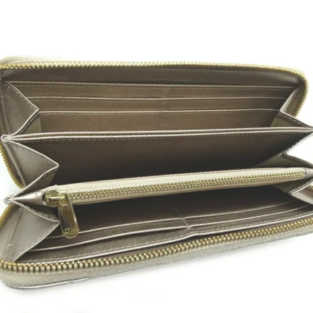 Dior Vintage Pre-owned Leather wallets Gray Dames