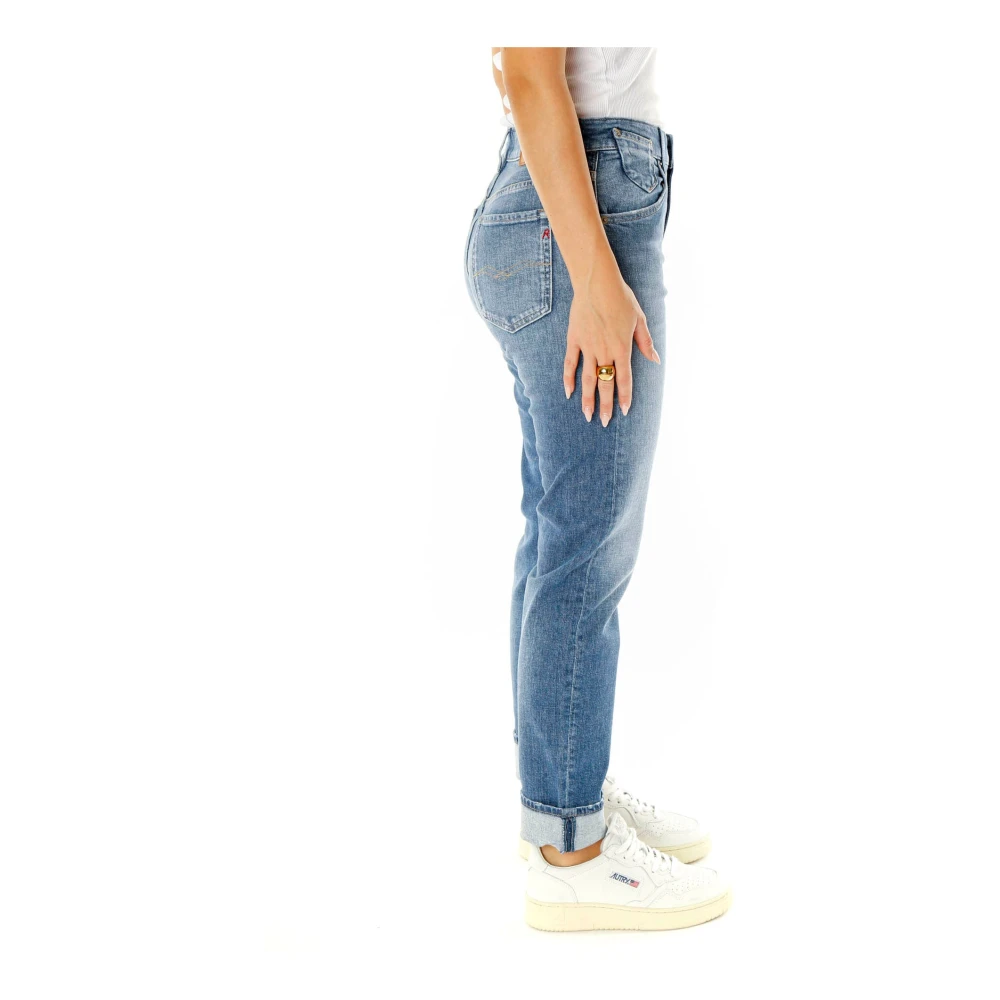 Replay Slim Boyfriend Mid Waist Jeans Blue Dames