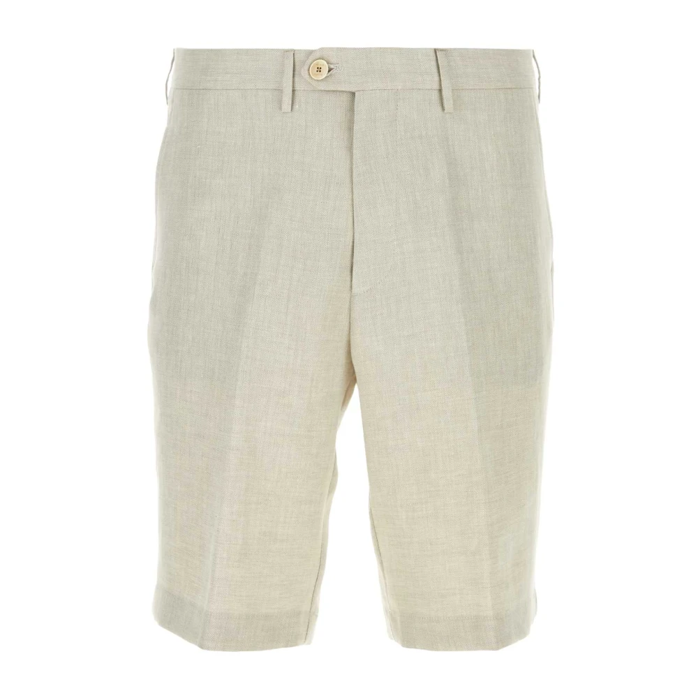 ETRO Lichtgrijze Linnen Bermuda Shorts Gray Heren