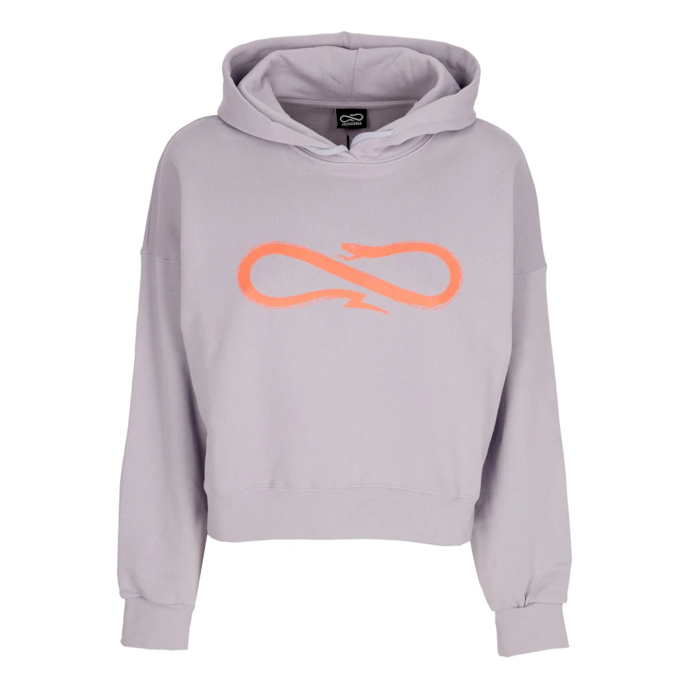 Propaganda Women's Gray Hoodies,, Logo Croptop Hoodie With Hood Extra Small