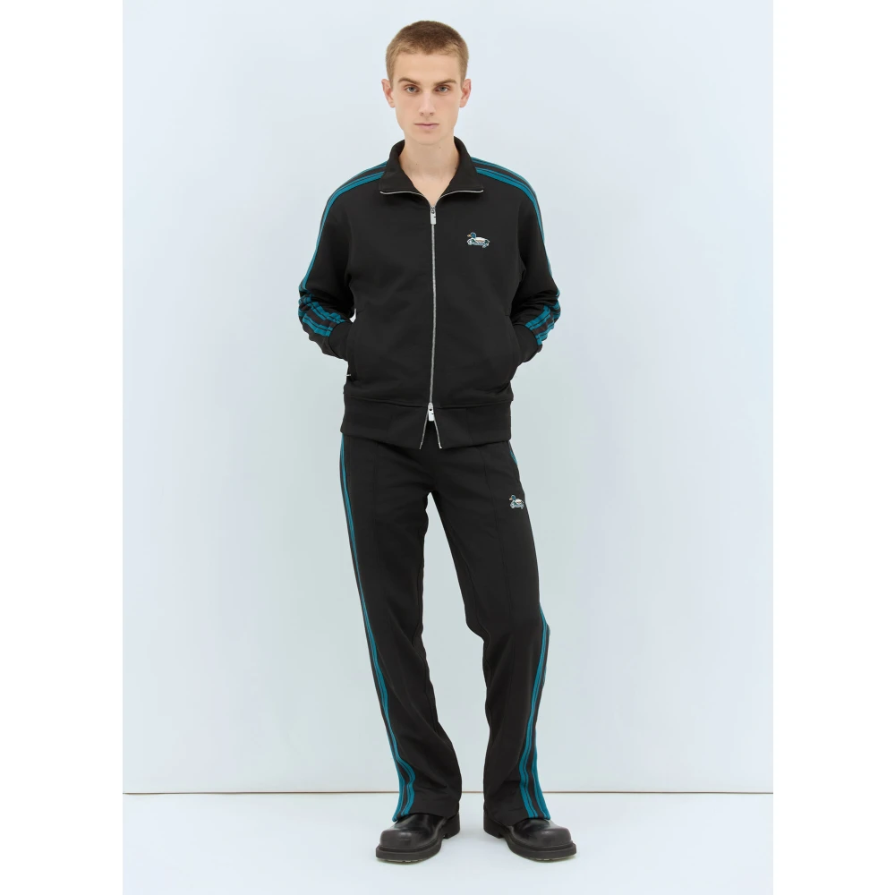 Burberry Gestreepte Track Jacket met Logo Patch Black Heren
