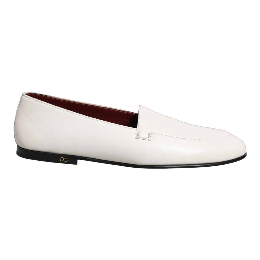 Dolce & Gabbana Men's White Loafers, 9 Uk, Loafers Dress Shoes