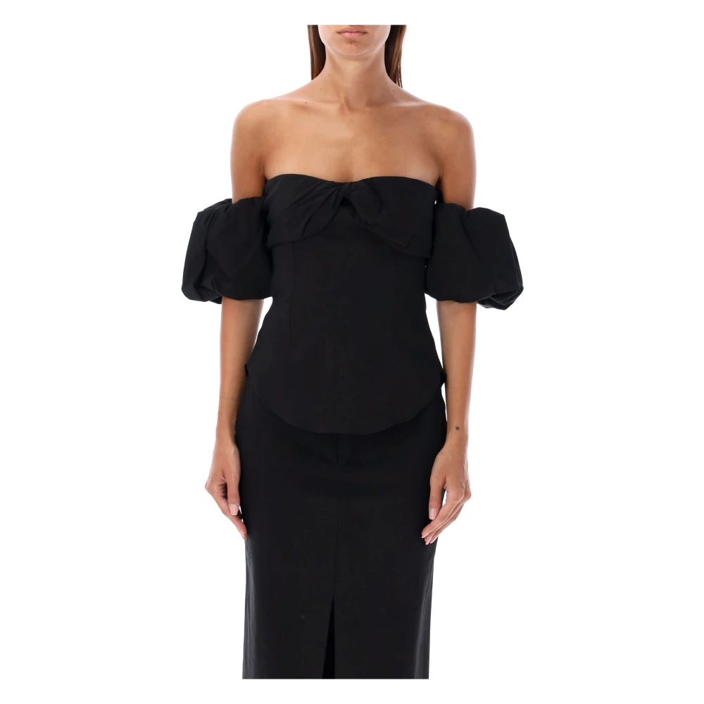 Isabel marant Zwarte Off-Shoulder Strik Top Black Dames