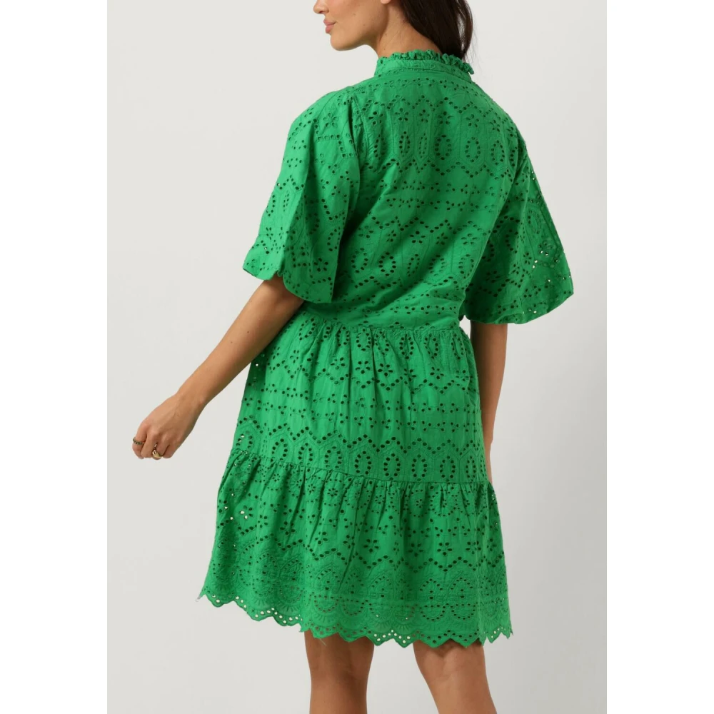 Notre-v Dames Jurken Nv-donna Dress Broderie Anglaise Dress Green Dames