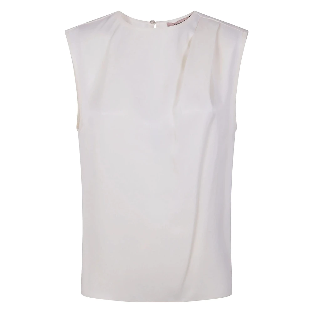 Twinset Elegante Parel Top Beige Dames