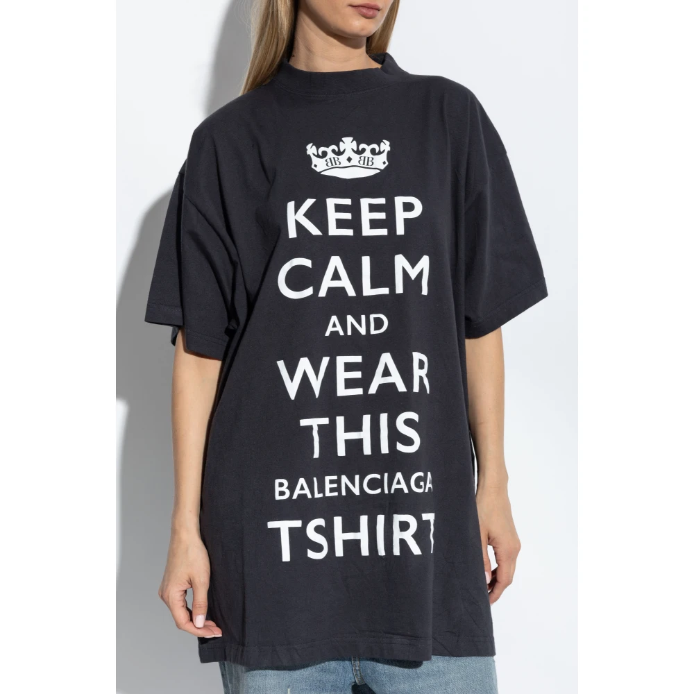 Balenciaga Oversized T-shirt Gray Dames